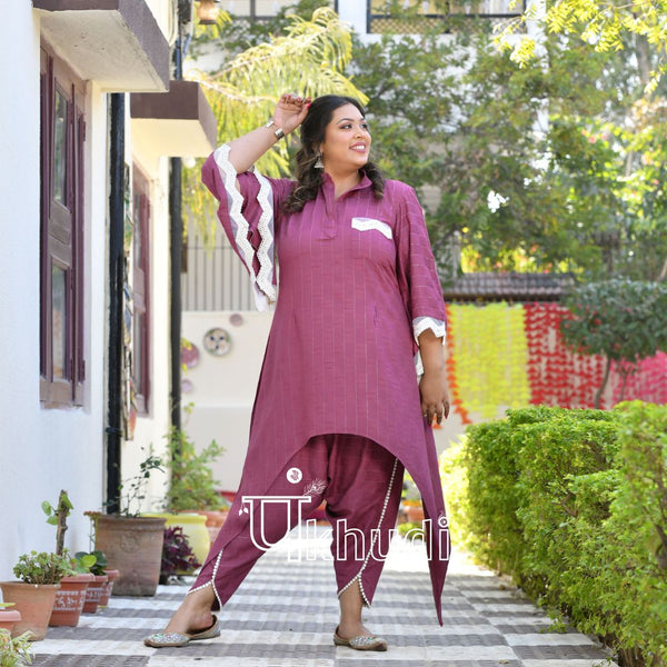 Glamorous Dahlia Dhoti Set