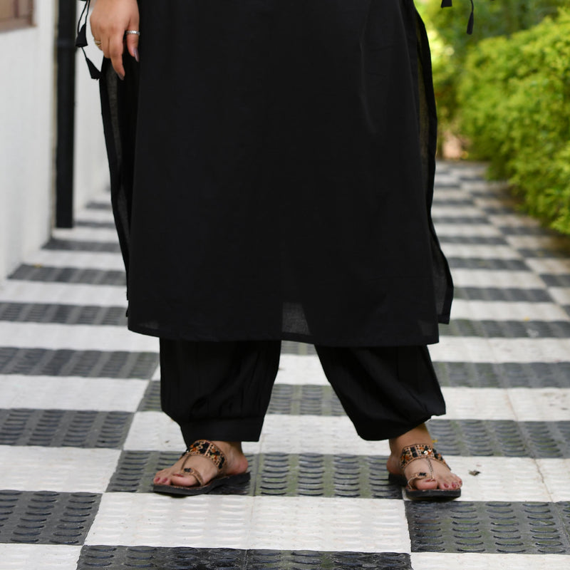 Solid Black Afghani Pants