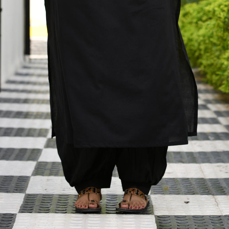 Solid Black Afghani Pants