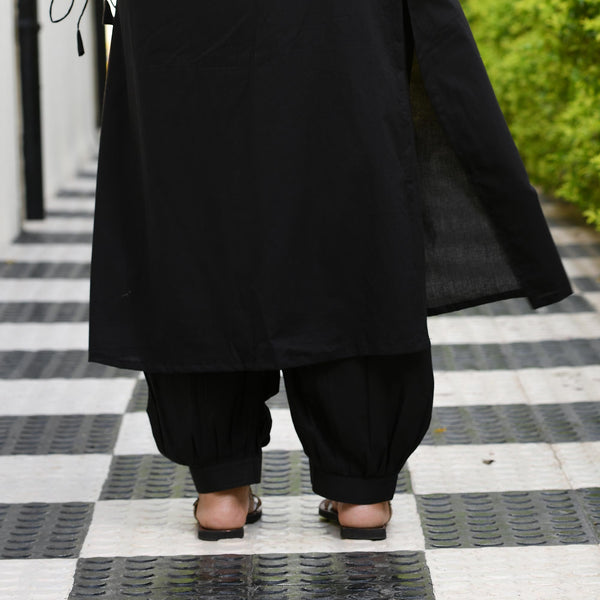 Solid Black Afghani Pants