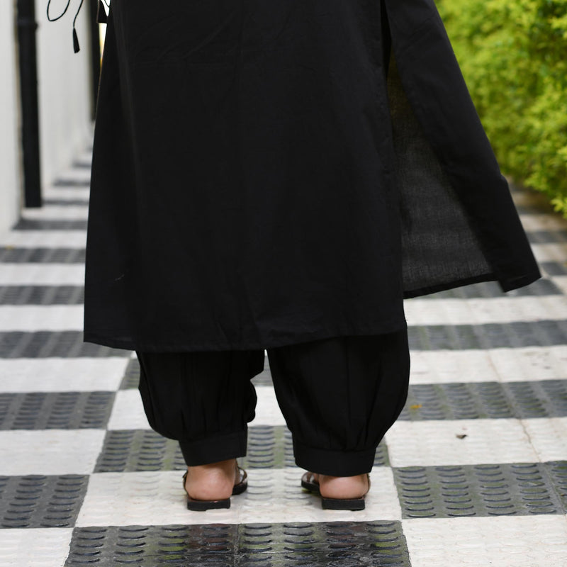 Solid Black Afghani Pants