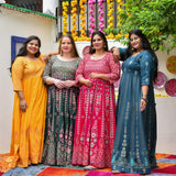 Shiraz Pink Placement Print Anarkali