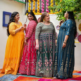 Shiraz Pink Placement Print Anarkali