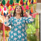Bed of Lotus Floral Chikan Laced Kurta