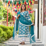 Bed of Lotus Floral Chikan Laced Kurta
