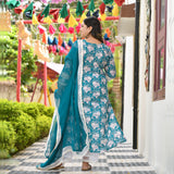 Bed of Lotus Floral Chikan Laced Kurta