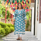 Bed of Lotus Floral Chikan Laced Kurta