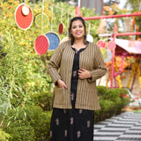 Woollen British Tan Full Sleeves Knitted Cardigan