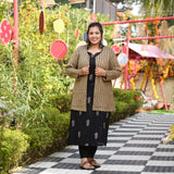 Woollen British Tan Full Sleeves Knitted Cardigan