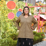 Woollen British Tan Full Sleeves Knitted Cardigan