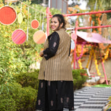 Woollen British Tan Sleeveless Knitted Cardigan