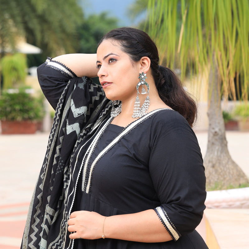 Black Diamond Gota Cotton Anarkali