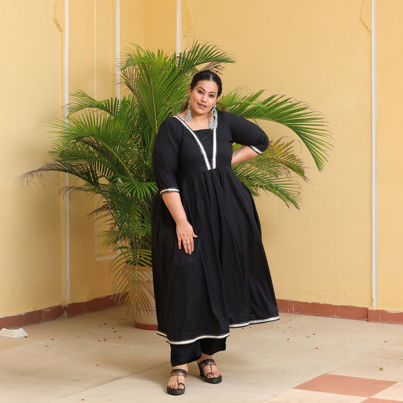 Black Diamond Gota Cotton Anarkali
