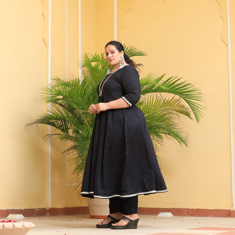 Black Diamond Gota Cotton Anarkali