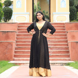 Black & Gold Chinon Mukeish Cape set