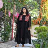 Ravishing Black Kutch Embroidered Cape Co-ord Set