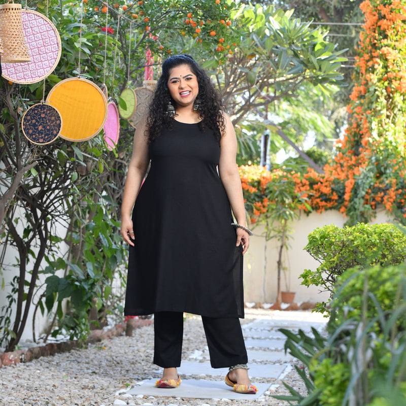 Ravishing Black Kutch Embroidered Cape Co-ord Set