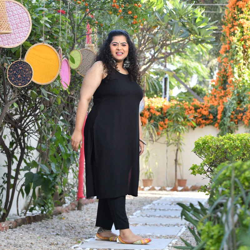 Ravishing Black Kutch Embroidered Cape Co-ord Set