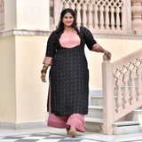Black Old Rose Chinon Kurta