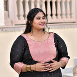 Black Old Rose Chinon Kurta