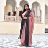 Black Old Rose Chinon Kurta