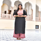 Black Old Rose Chinon Kurta
