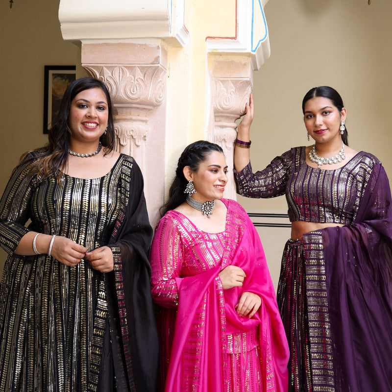 Sparkling Night Embroidered Pure Georgette Anarkali Dress