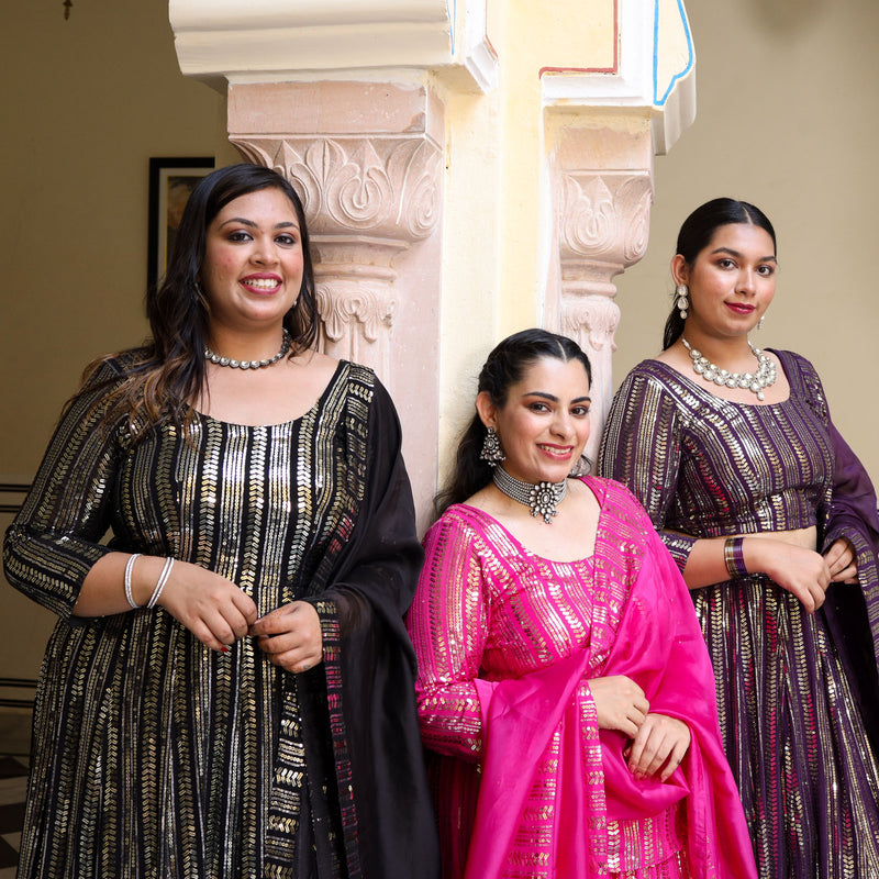 Sparkling Night Embroidered Pure Georgette Anarkali Dress