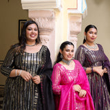 Purple & Dazzle Sequin Embroidered Pure Georgette Lehenga Set