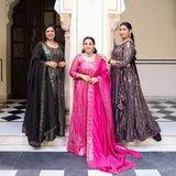 Purple & Dazzle Sequin Embroidered Pure Georgette Lehenga Set