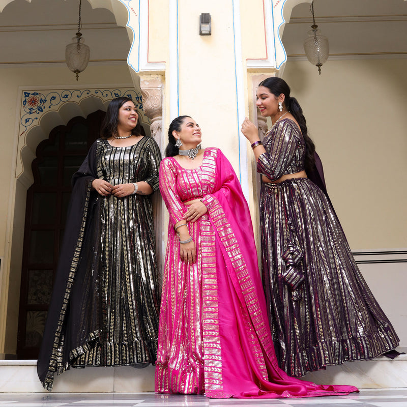 Sparkling Night Embroidered Pure Georgette Anarkali Dress