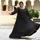 Black Princess Chinon Cocktail Dress with Drape Dupatta