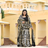 Black Georgette Tikdi Work Lehenga Set