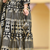 Black Georgette Tikdi Work Lehenga Set