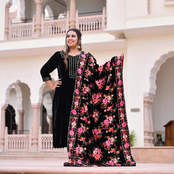Black Mirage Velvet Majesty Suit Set