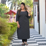 Black & White Checked Woollen Kurta