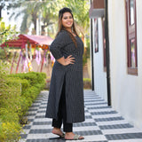 Black & White Checked Woollen Kurta