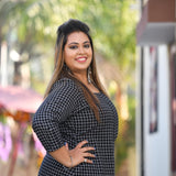 Black & White Checked Woollen Kurta