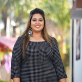 Black & White Checked Woollen Kurta