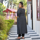 Black & White Checked Woollen Kurta