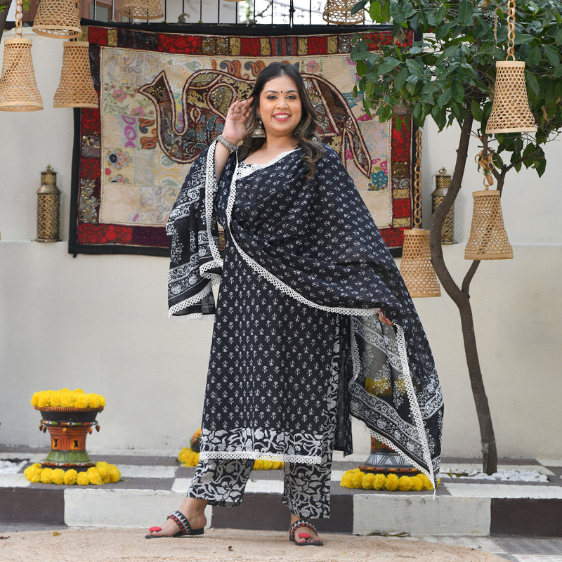 Raat Shabnami Floral Cotton Suit Set