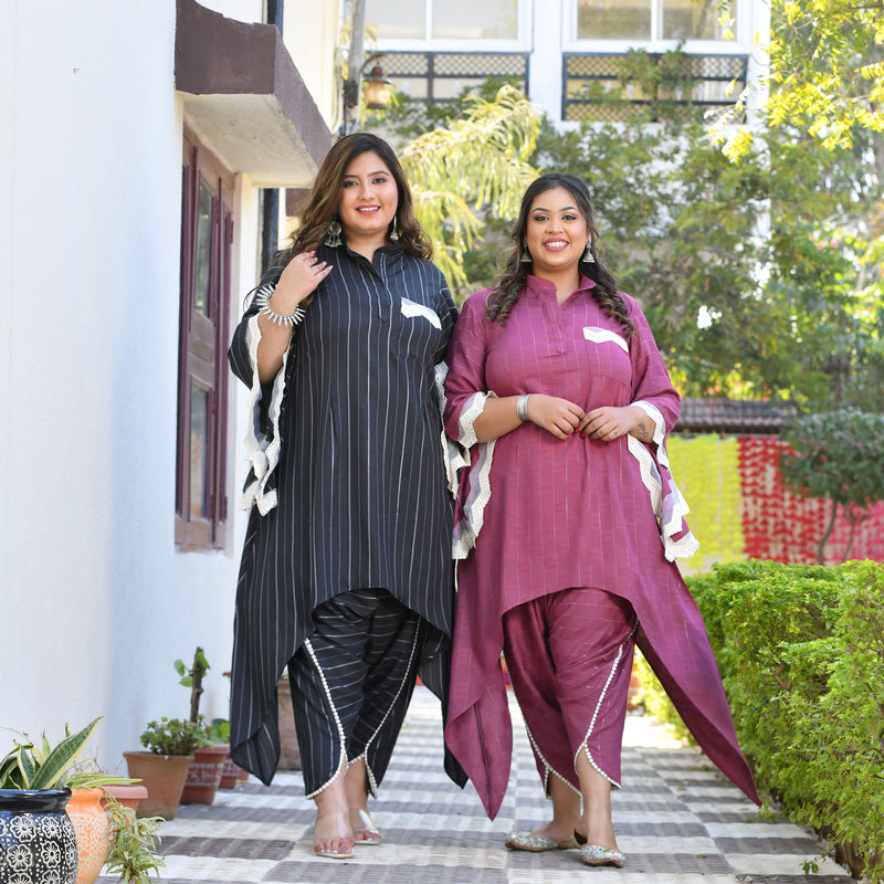 Glamorous Dahlia Dhoti Set
