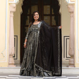 Sparkling Night Embroidered Pure Georgette Anarkali Dress