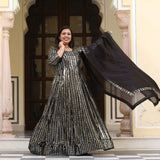Sparkling Night Embroidered Pure Georgette Anarkali Dress