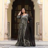 Sparkling Night Embroidered Pure Georgette Anarkali Dress