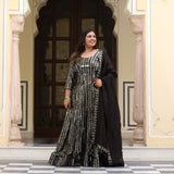 Sparkling Night Embroidered Pure Georgette Anarkali Dress