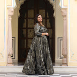 Sparkling Night Embroidered Pure Georgette Anarkali Dress