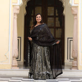 Sparkling Night Embroidered Pure Georgette Anarkali Dress
