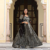 Sparkling Night Embroidered Pure Georgette Anarkali Dress