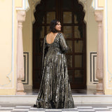 Sparkling Night Embroidered Pure Georgette Anarkali Dress